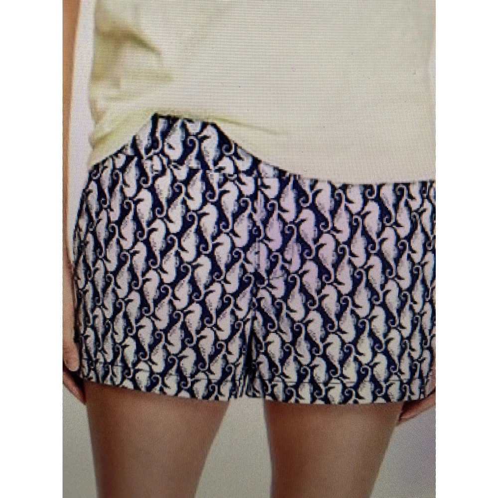 Old Navy Womens Navy Blue White Seahorse Print Chino Shorts Size 6 Summer Coast